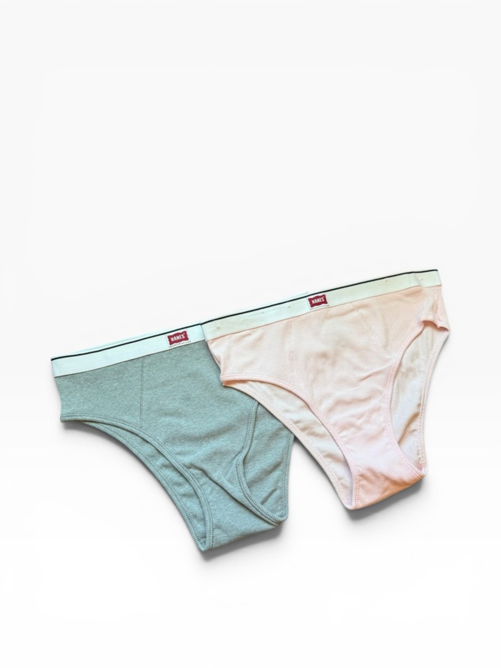 Hanes Bikini Briefs 2-Pack Heather Gray & Light Pink